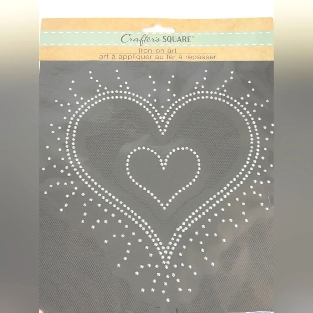 Crafter’s Square Iron-On Heart sparkle rhinestone Appliqué NWT - Picture 3 of 6